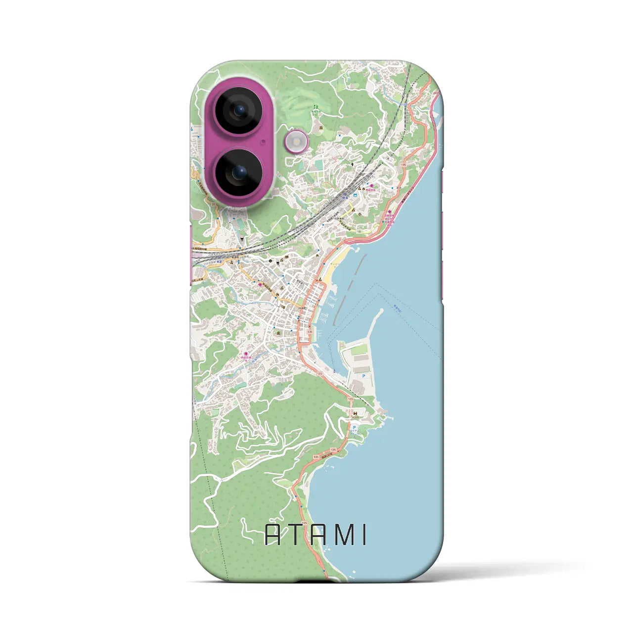 【熱海(静岡県)】地図柄iPhoneケース(バックカバータイプ)