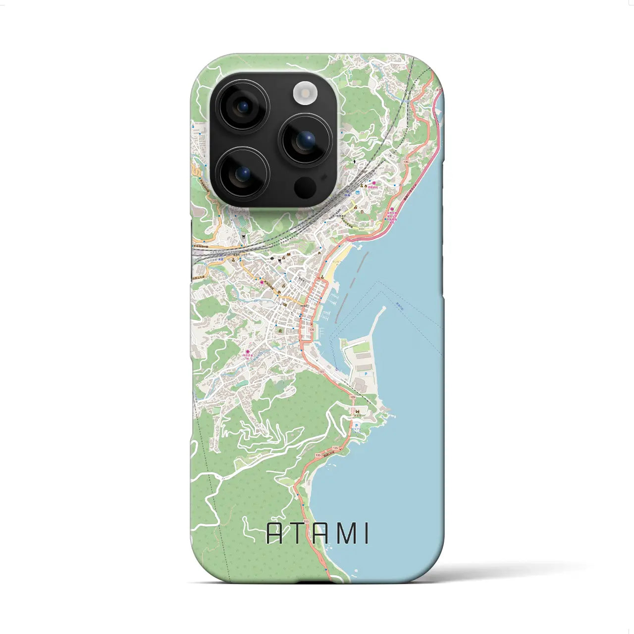 【熱海(静岡県)】地図柄iPhoneケース(バックカバータイプ)