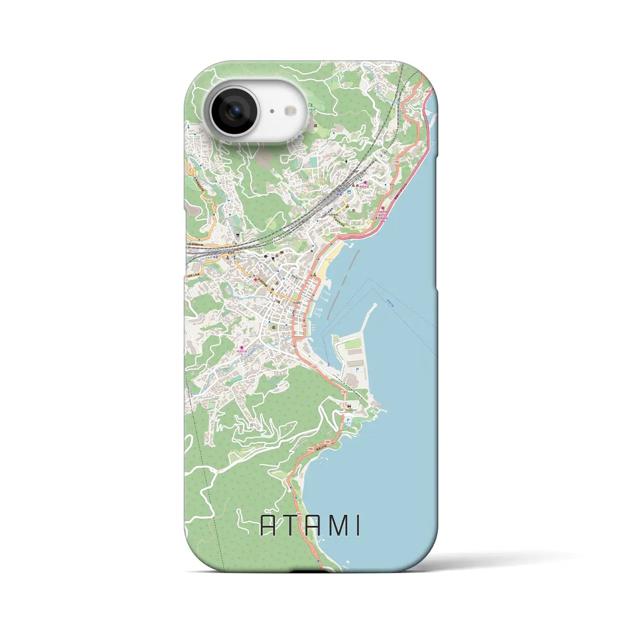 【熱海(静岡県)】地図柄iPhoneケース(バックカバータイプ)
