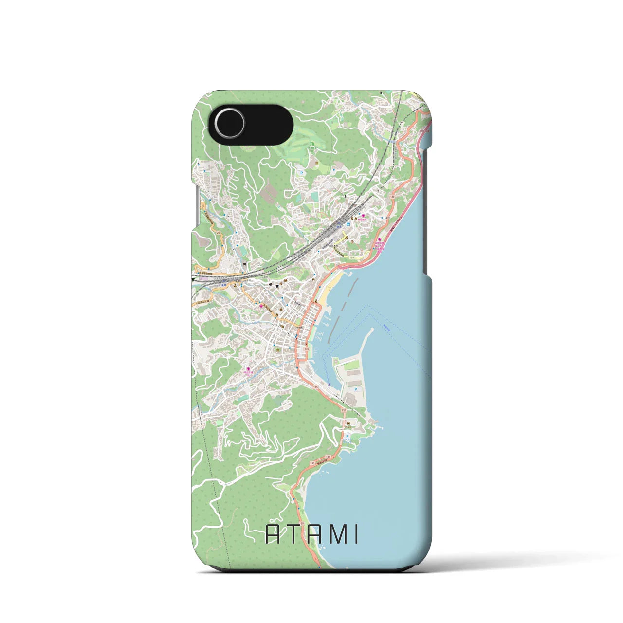 【熱海(静岡県)】地図柄iPhoneケース(バックカバータイプ)