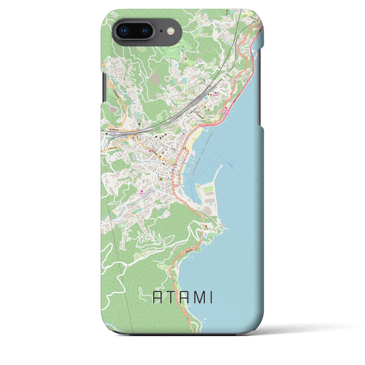 【熱海(静岡県)】地図柄iPhoneケース(バックカバータイプ)