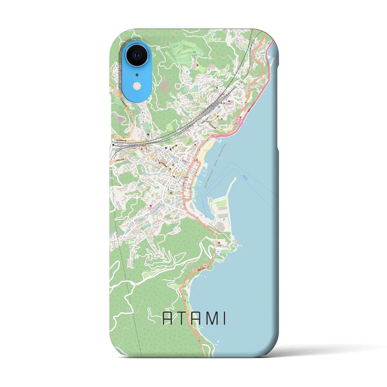 【熱海(静岡県)】地図柄iPhoneケース(バックカバータイプ)