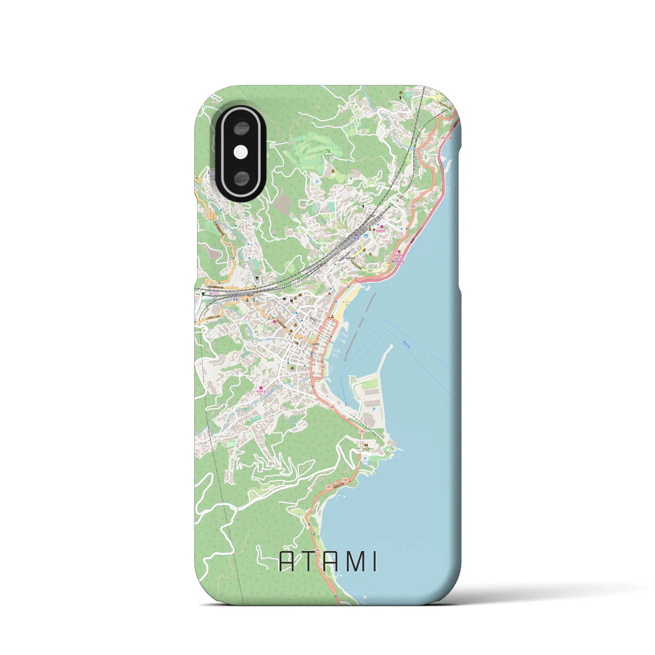 【熱海(静岡県)】地図柄iPhoneケース(バックカバータイプ)