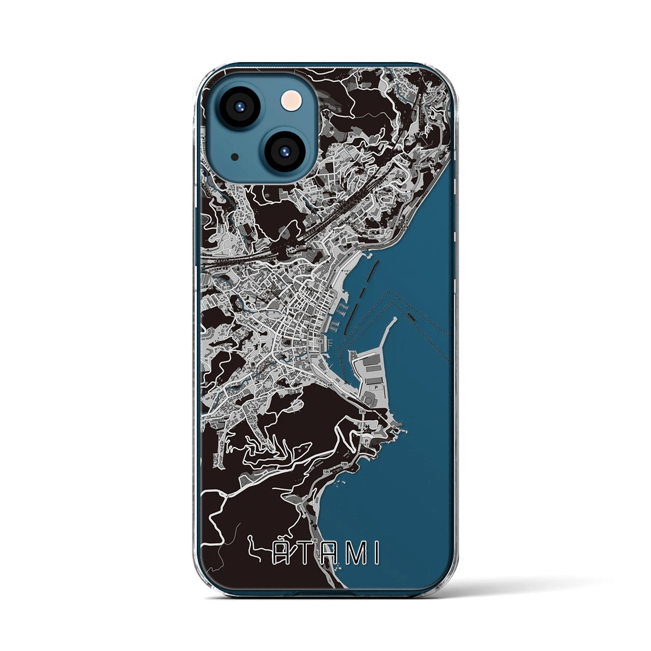 【熱海(静岡県)】地図柄iPhoneケース(クリアタイプ)