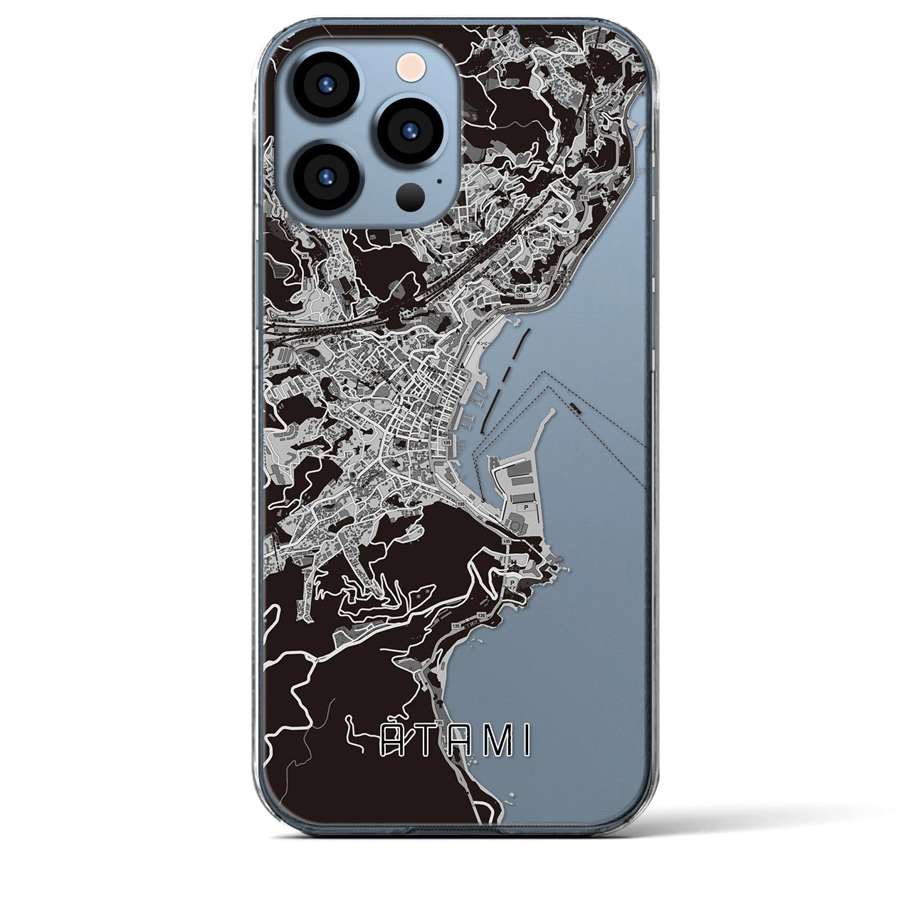 【熱海(静岡県)】地図柄iPhoneケース(クリアタイプ)