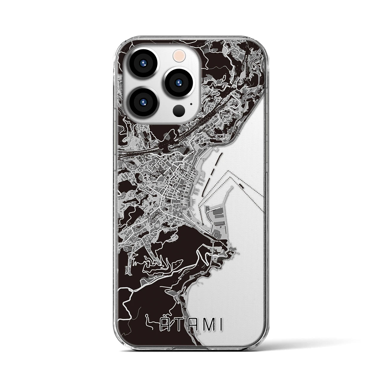 【熱海(静岡県)】地図柄iPhoneケース(クリアタイプ)