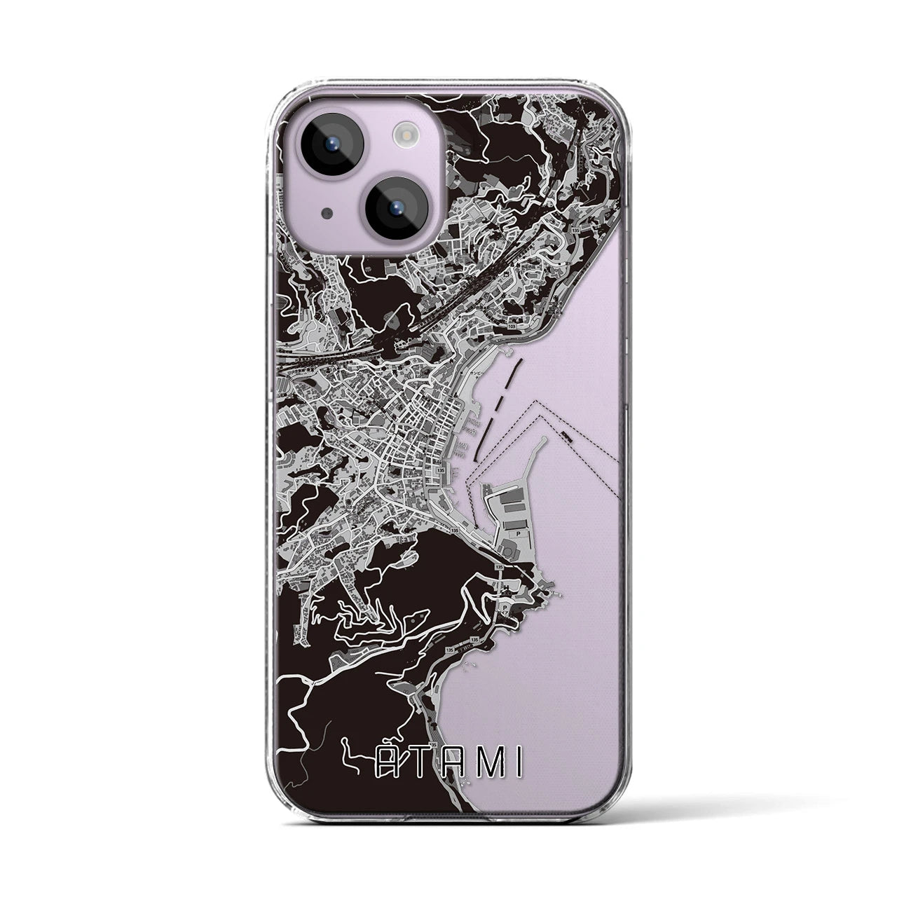 【熱海(静岡県)】地図柄iPhoneケース(クリアタイプ)