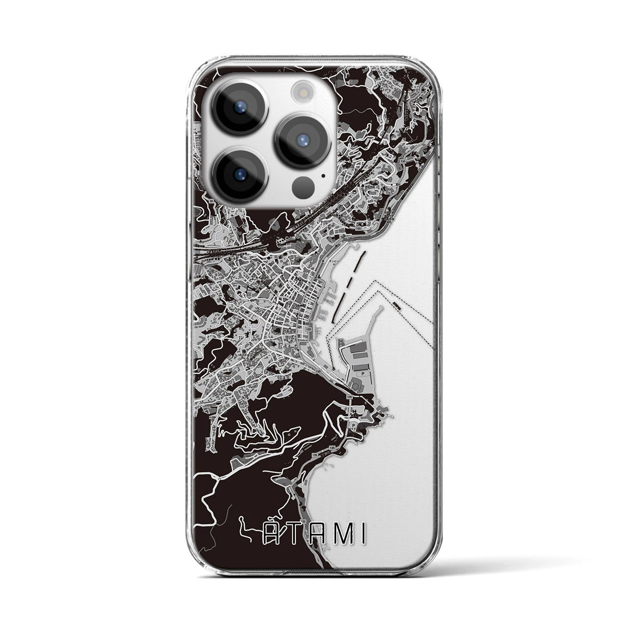 【熱海(静岡県)】地図柄iPhoneケース(クリアタイプ)