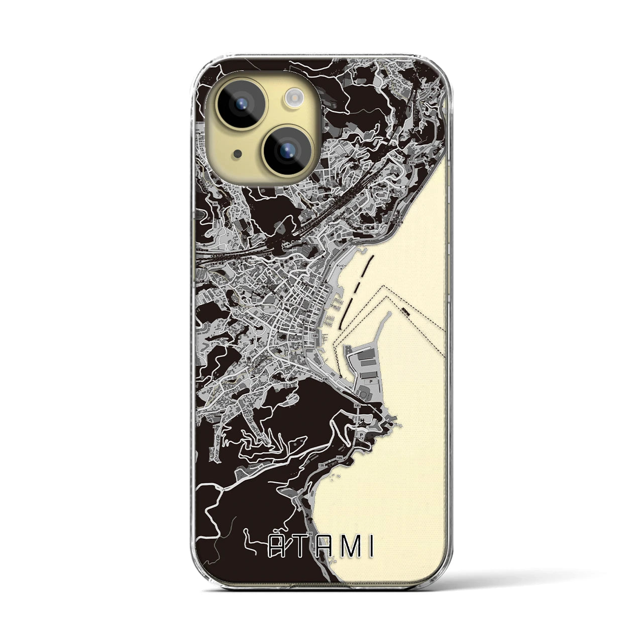 【熱海(静岡県)】地図柄iPhoneケース(クリアタイプ)