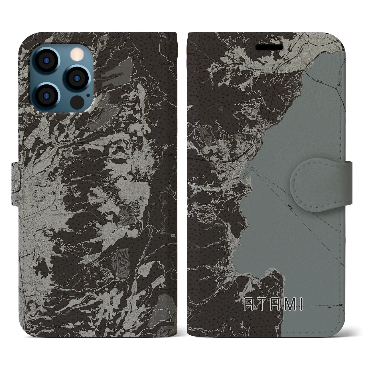 【熱海(静岡県)】地図柄iPhoneケース(手帳タイプ)