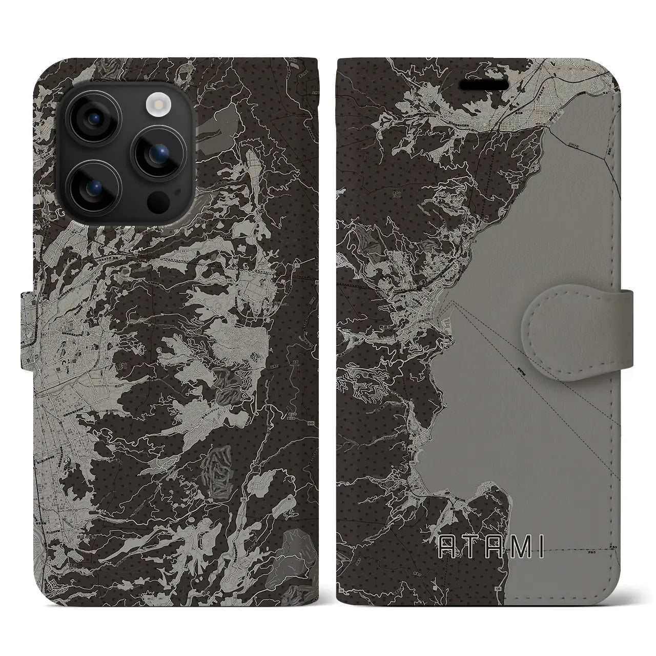 【熱海(静岡県)】地図柄iPhoneケース(手帳タイプ)