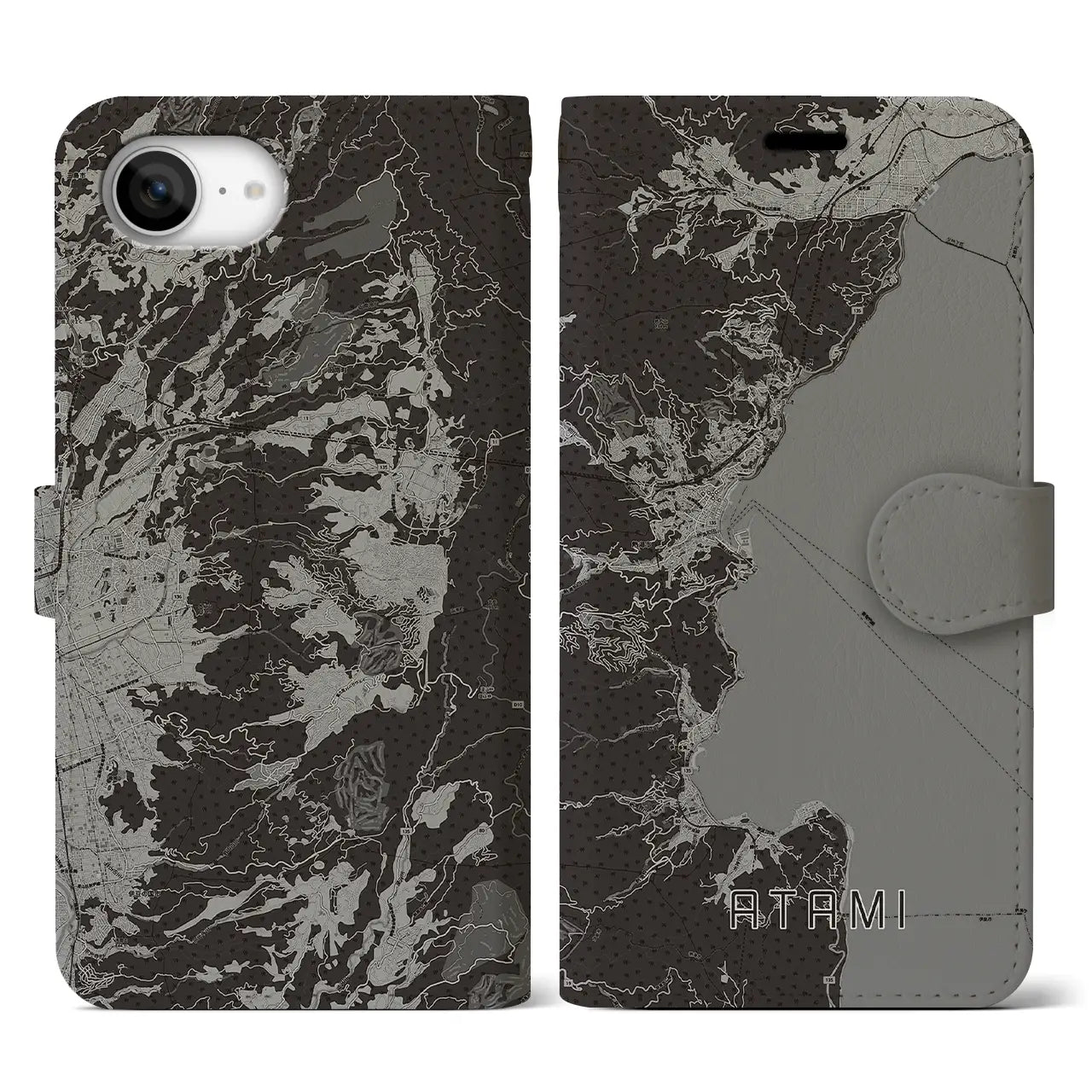 【熱海(静岡県)】地図柄iPhoneケース(手帳タイプ)