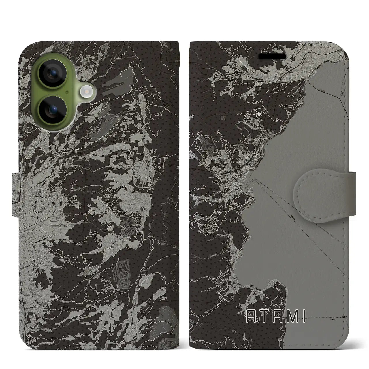 【熱海(静岡県)】地図柄iPhoneケース(手帳タイプ)