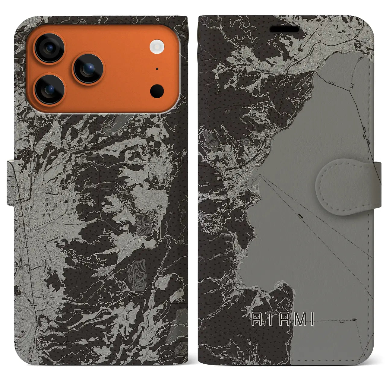 【熱海(静岡県)】地図柄iPhoneケース(手帳タイプ)