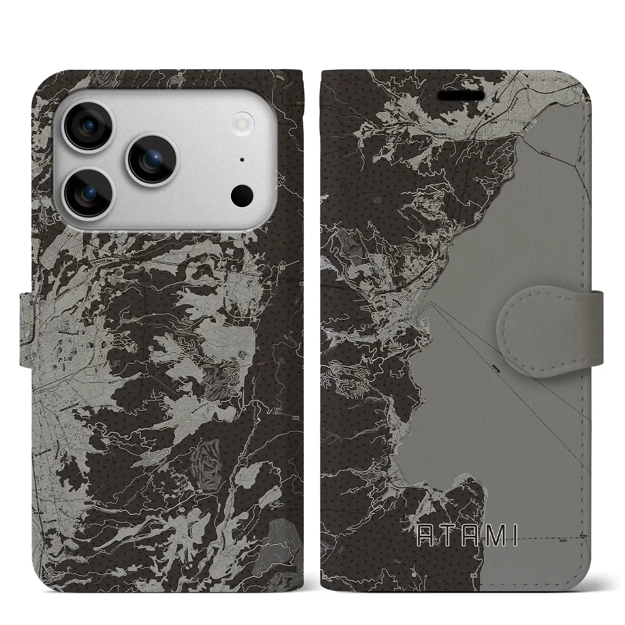 【熱海(静岡県)】地図柄iPhoneケース(手帳タイプ)