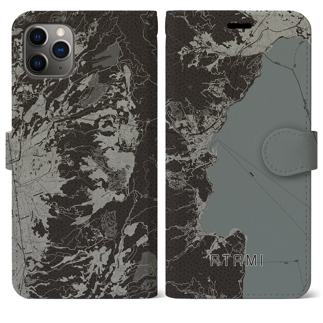 【熱海(静岡県)】地図柄iPhoneケース(手帳タイプ)