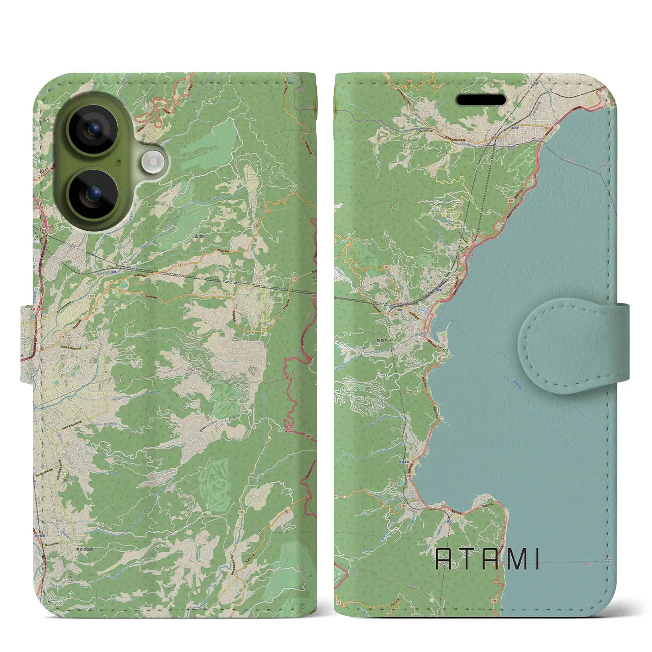 【熱海(静岡県)】地図柄iPhoneケース(手帳タイプ)