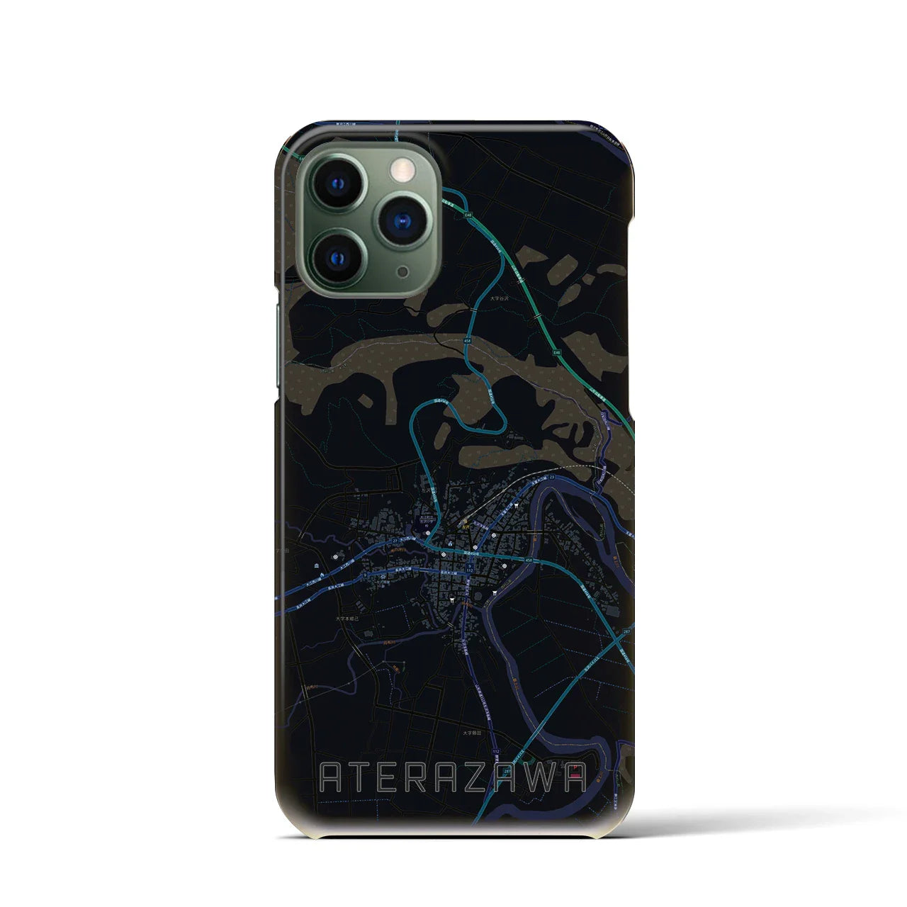 【左沢(山形県)】地図柄iPhoneケース(バックカバータイプ)