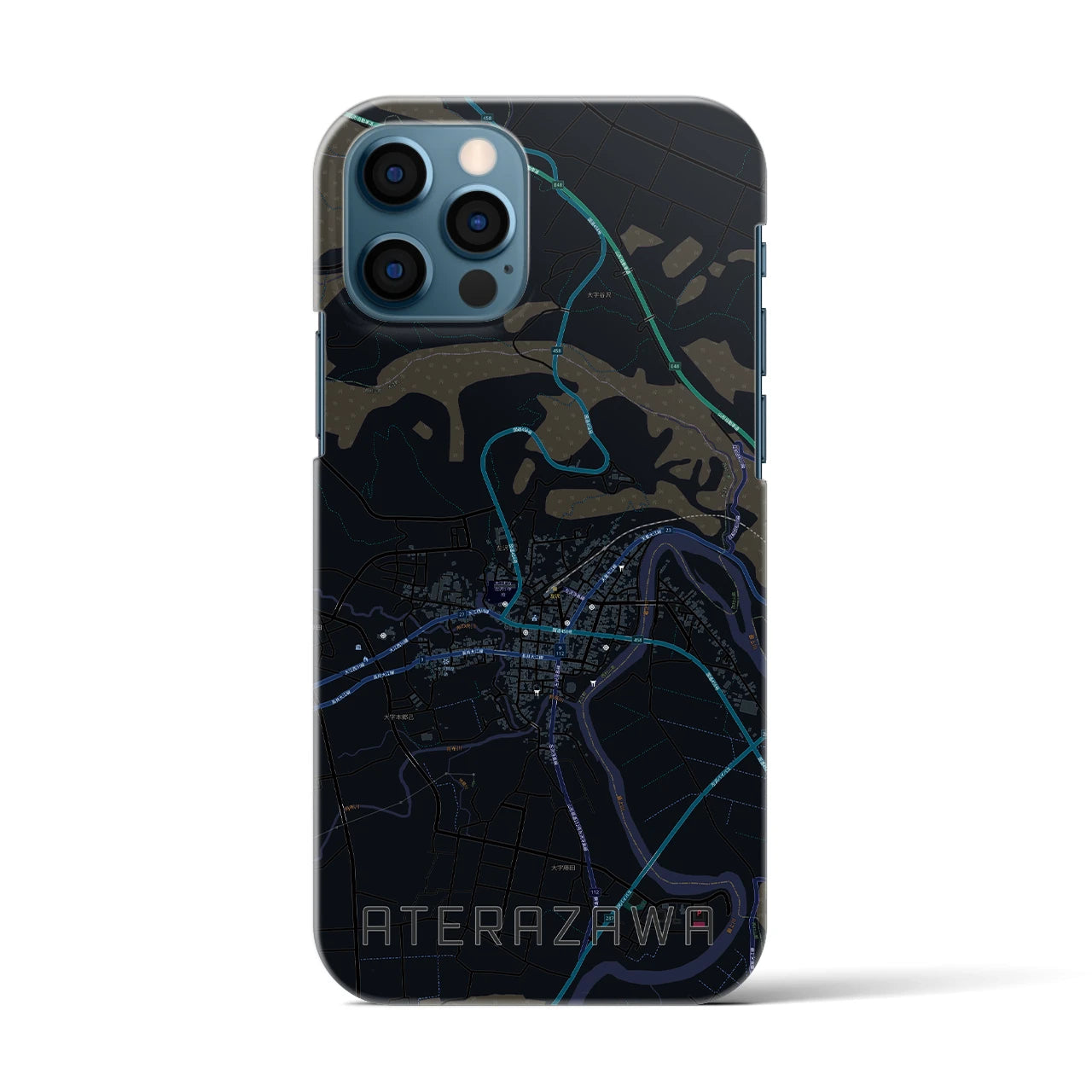 【左沢(山形県)】地図柄iPhoneケース(バックカバータイプ)