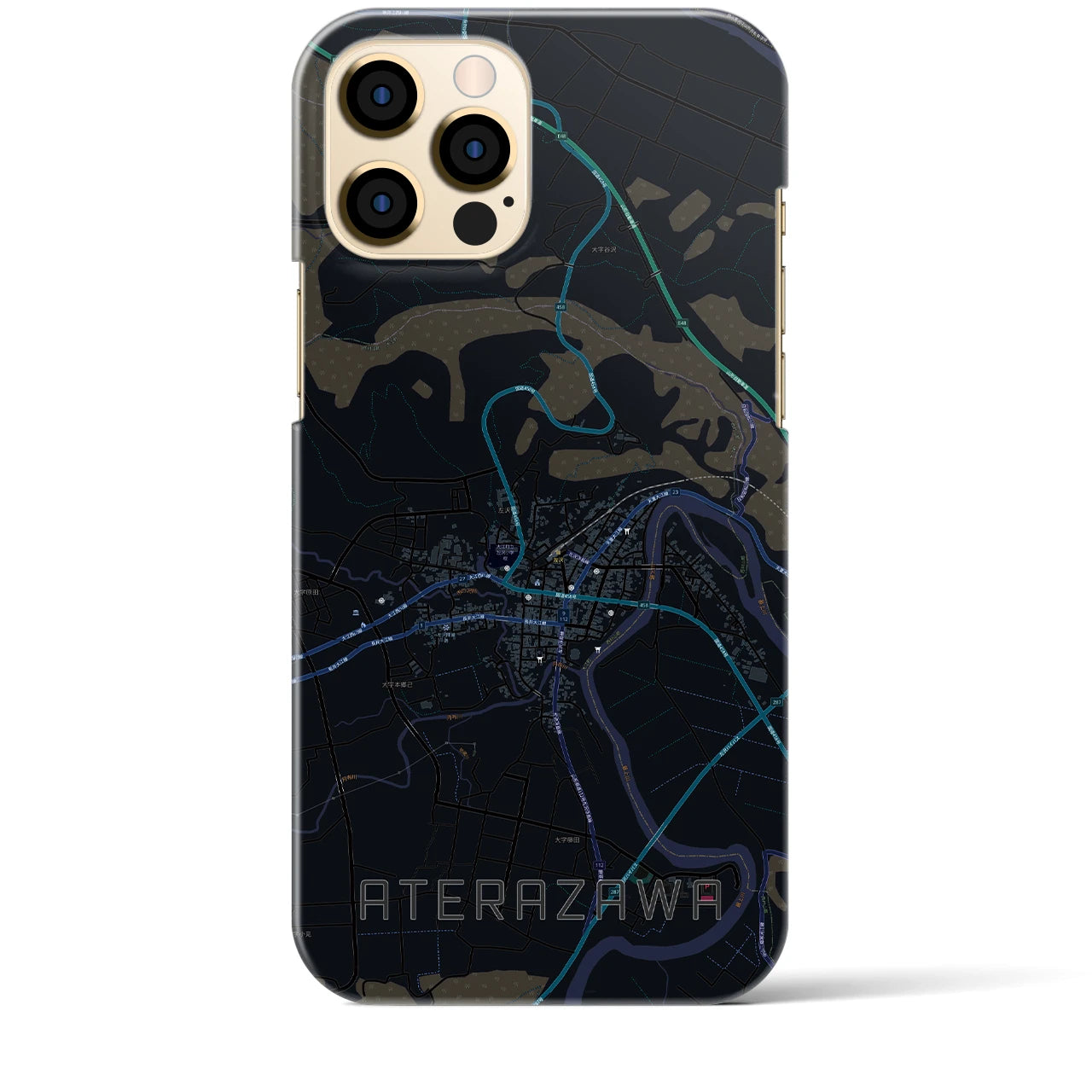 【左沢(山形県)】地図柄iPhoneケース(バックカバータイプ)