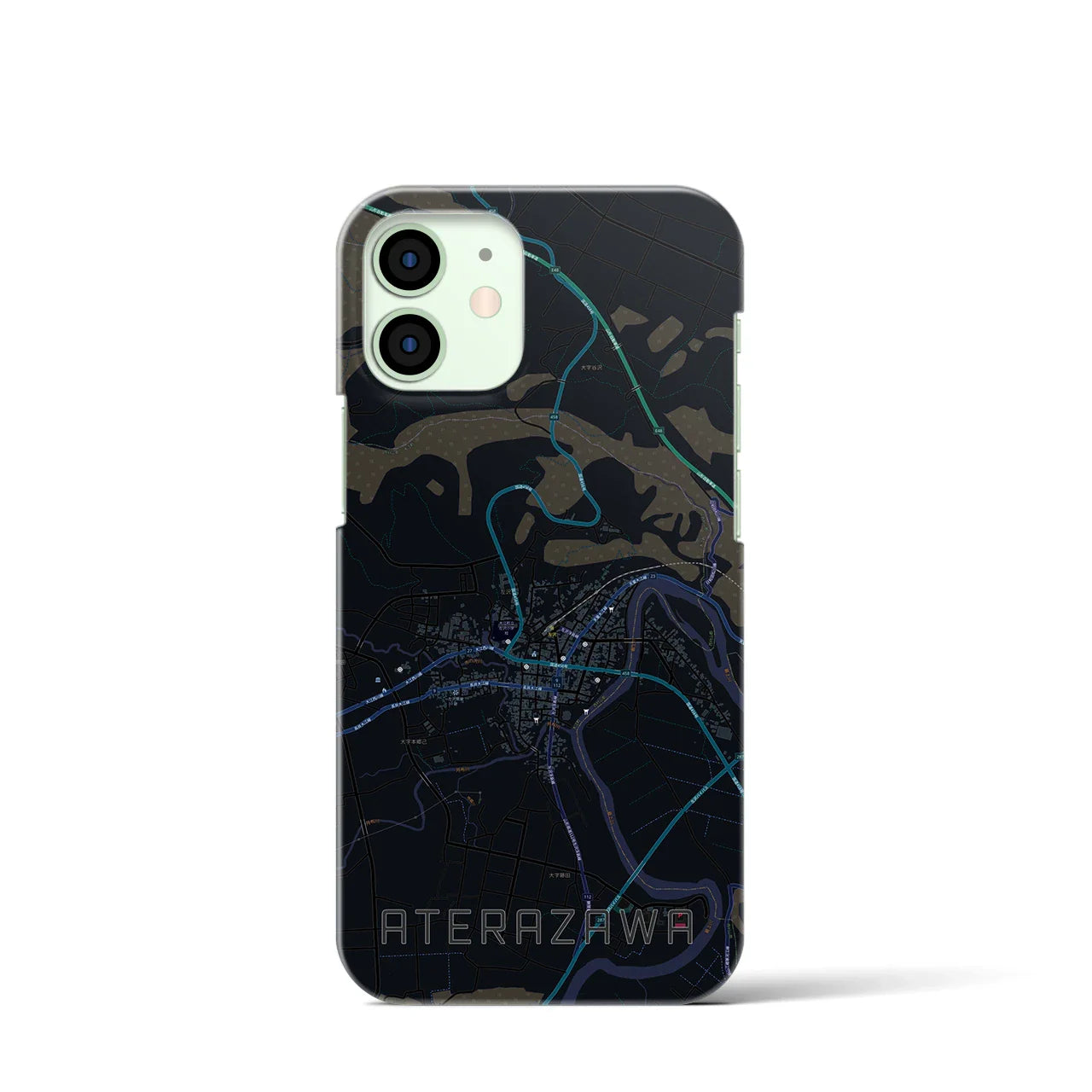 【左沢(山形県)】地図柄iPhoneケース(バックカバータイプ)