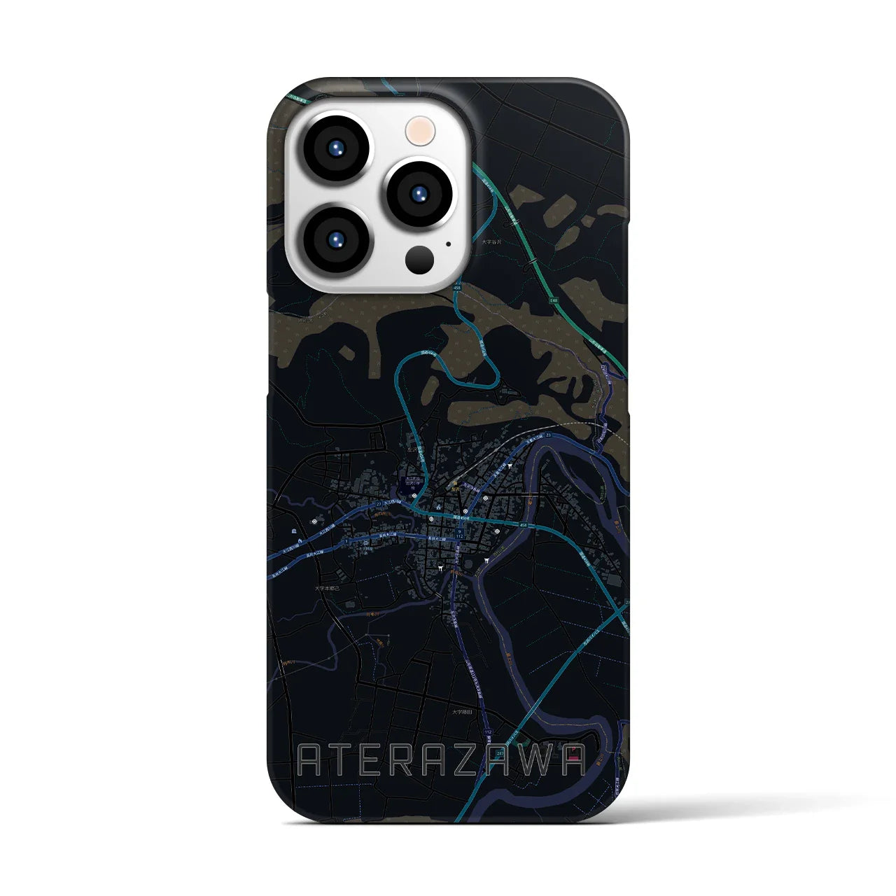 【左沢(山形県)】地図柄iPhoneケース(バックカバータイプ)