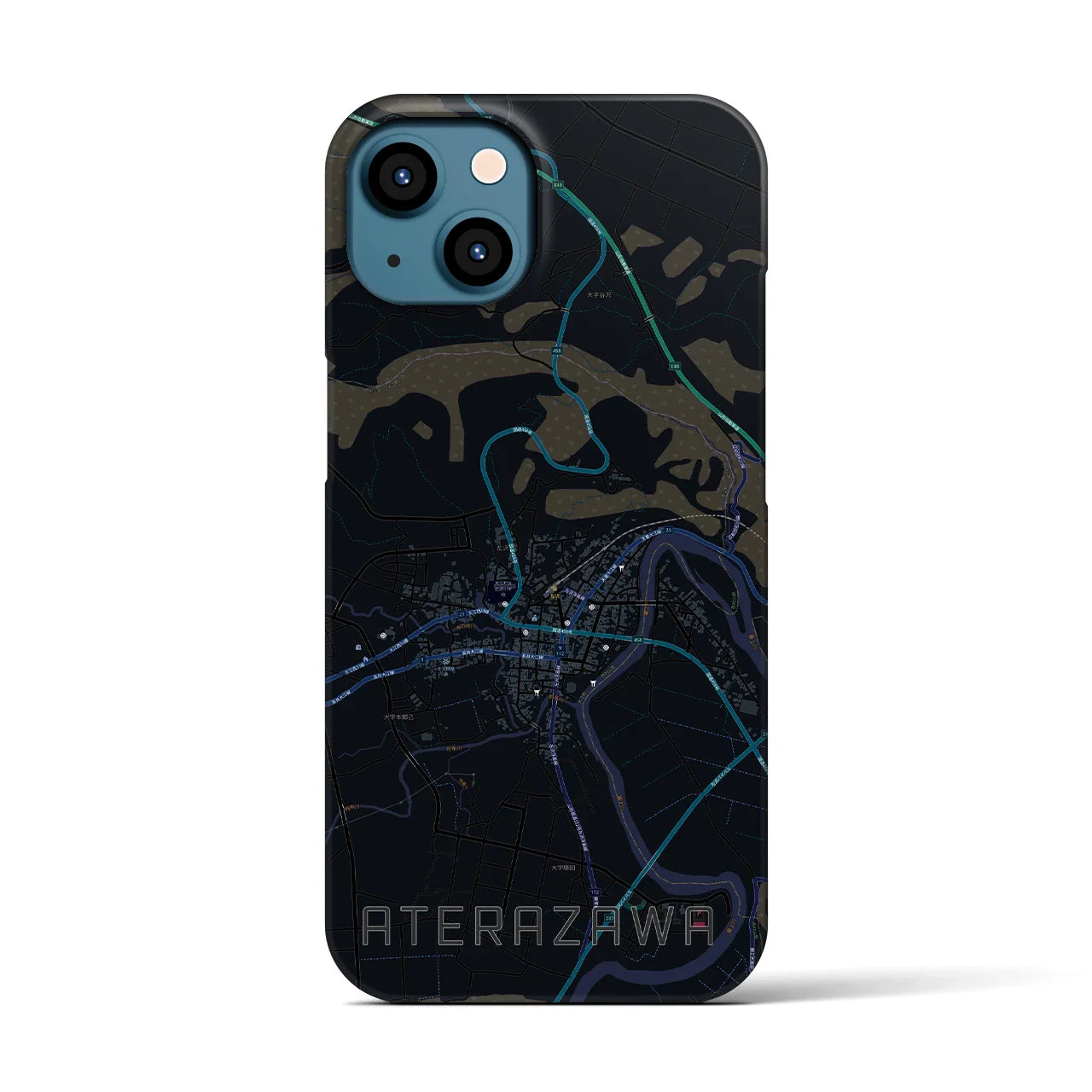 【左沢(山形県)】地図柄iPhoneケース(バックカバータイプ)