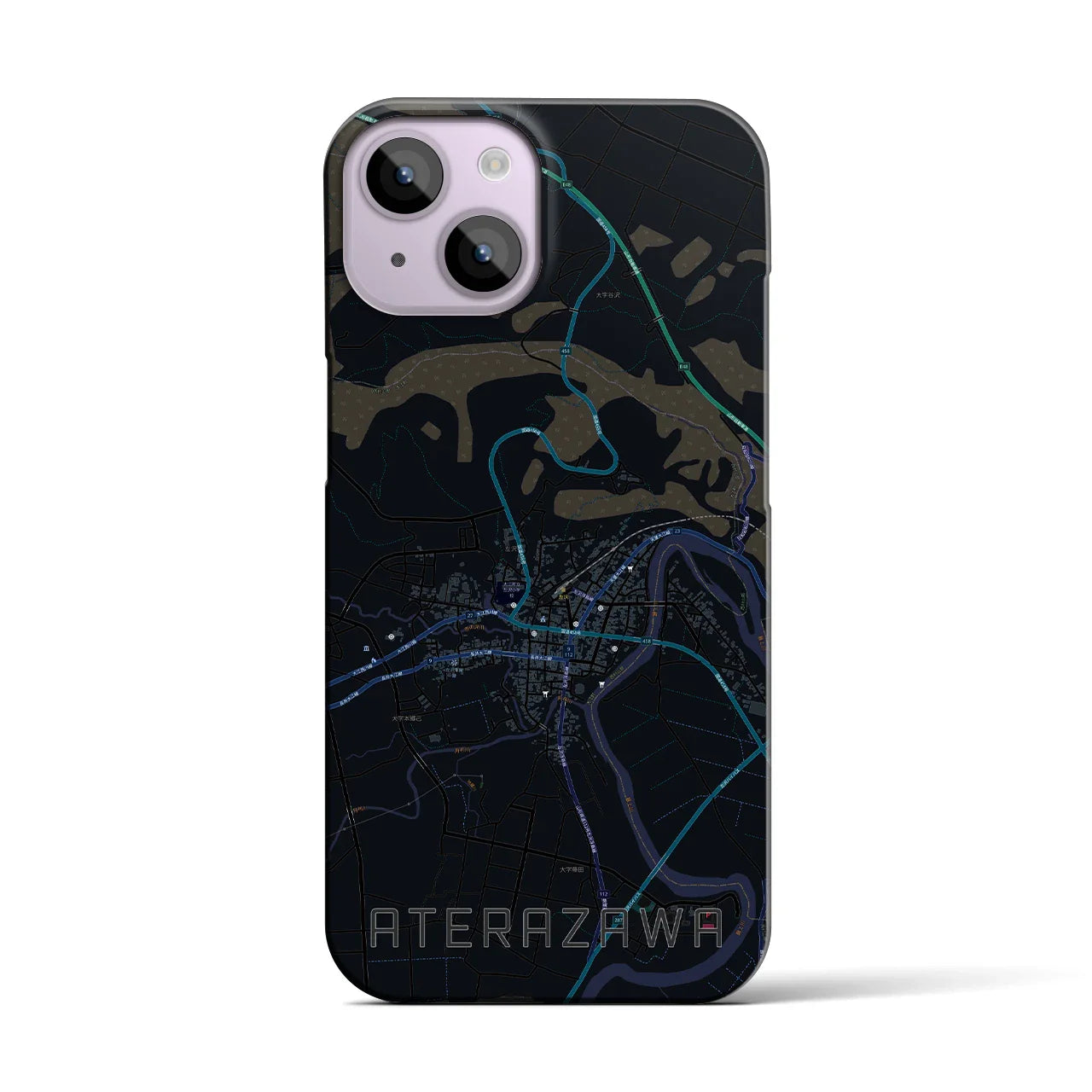 【左沢(山形県)】地図柄iPhoneケース(バックカバータイプ)