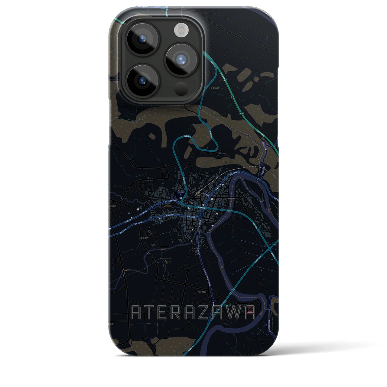 【左沢(山形県)】地図柄iPhoneケース(バックカバータイプ)