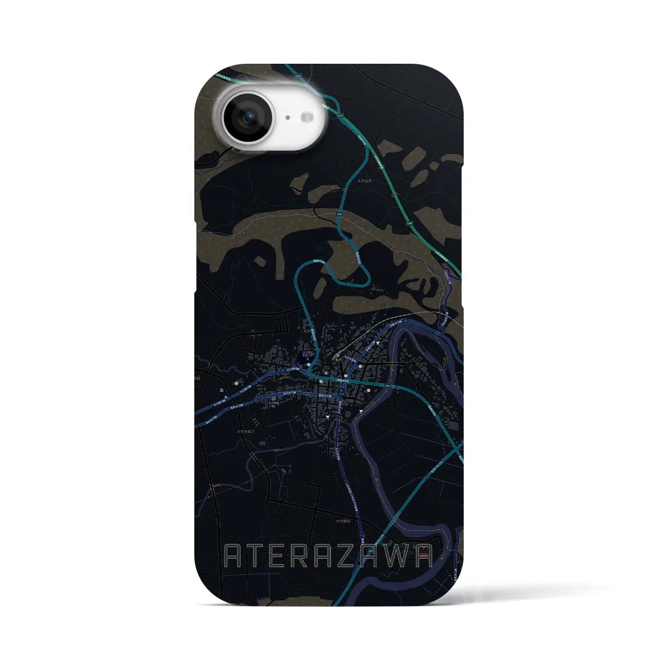 【左沢(山形県)】地図柄iPhoneケース(バックカバータイプ)