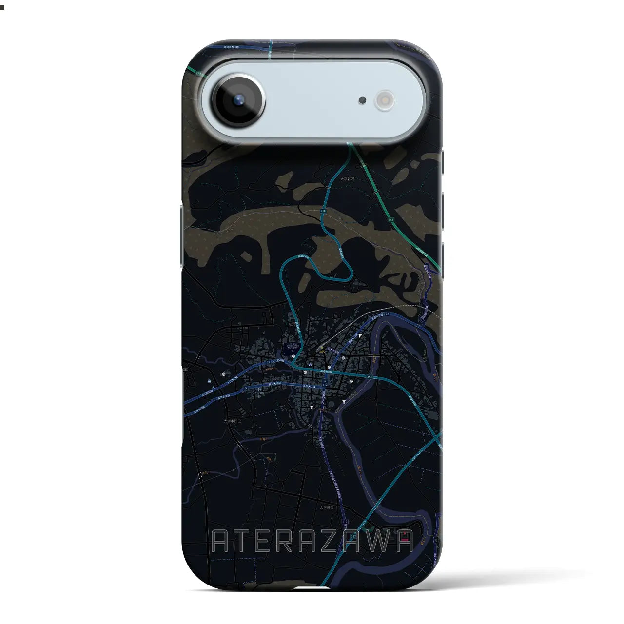 【左沢(山形県)】地図柄iPhoneケース(バックカバータイプ)