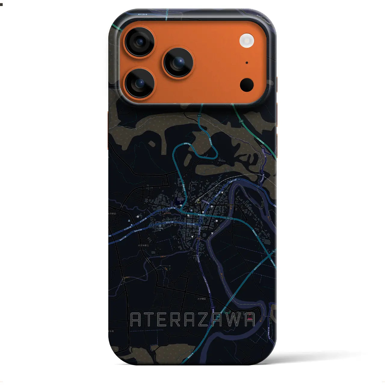 【左沢(山形県)】地図柄iPhoneケース(バックカバータイプ)