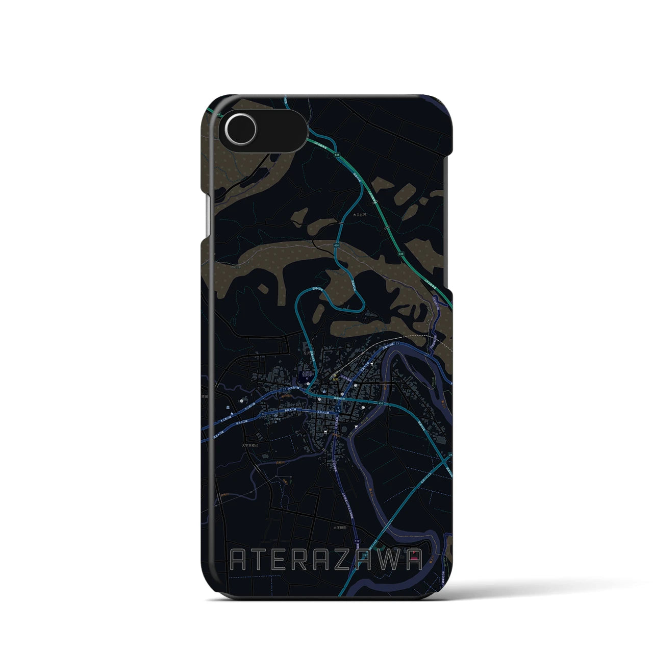 【左沢(山形県)】地図柄iPhoneケース(バックカバータイプ)