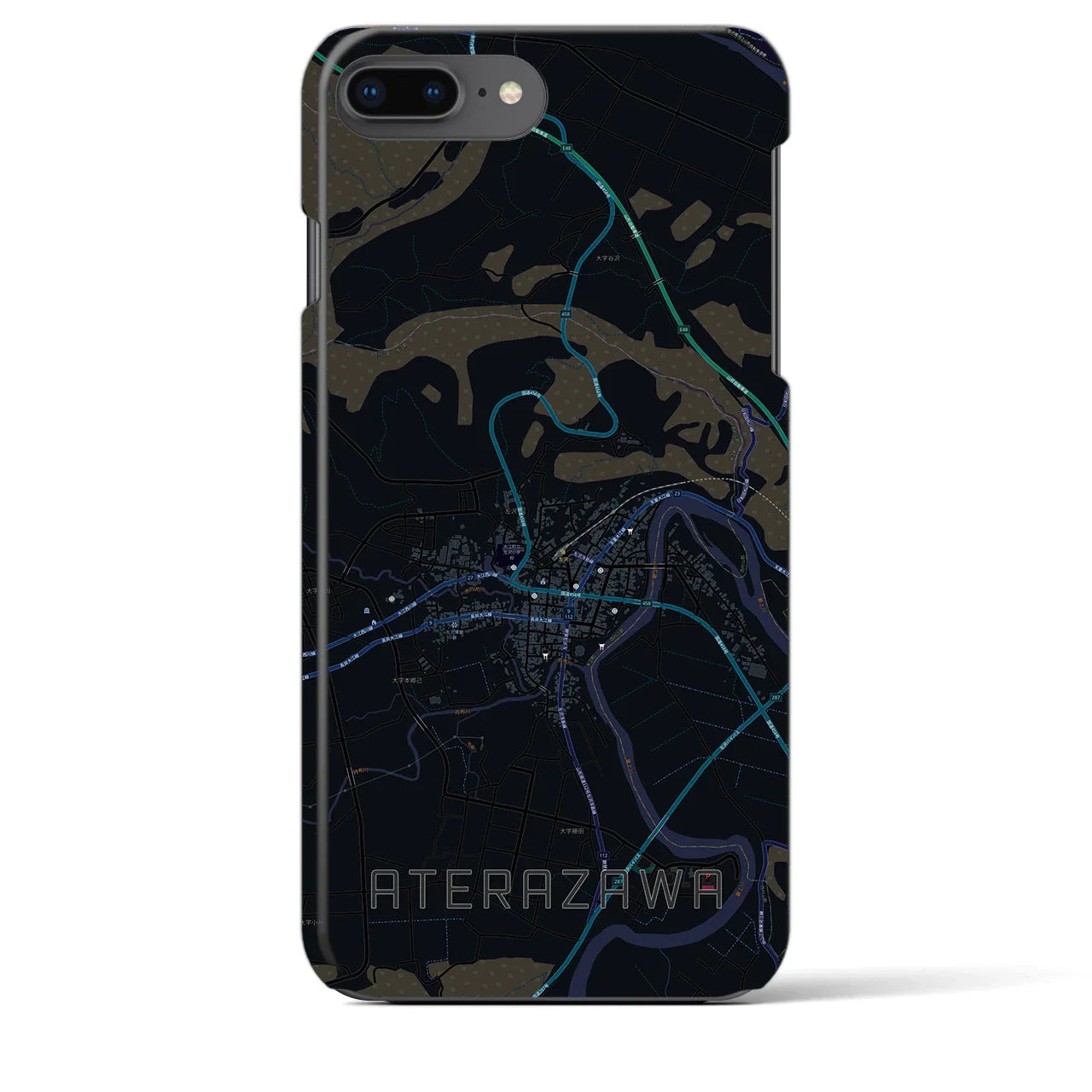 【左沢(山形県)】地図柄iPhoneケース(バックカバータイプ)