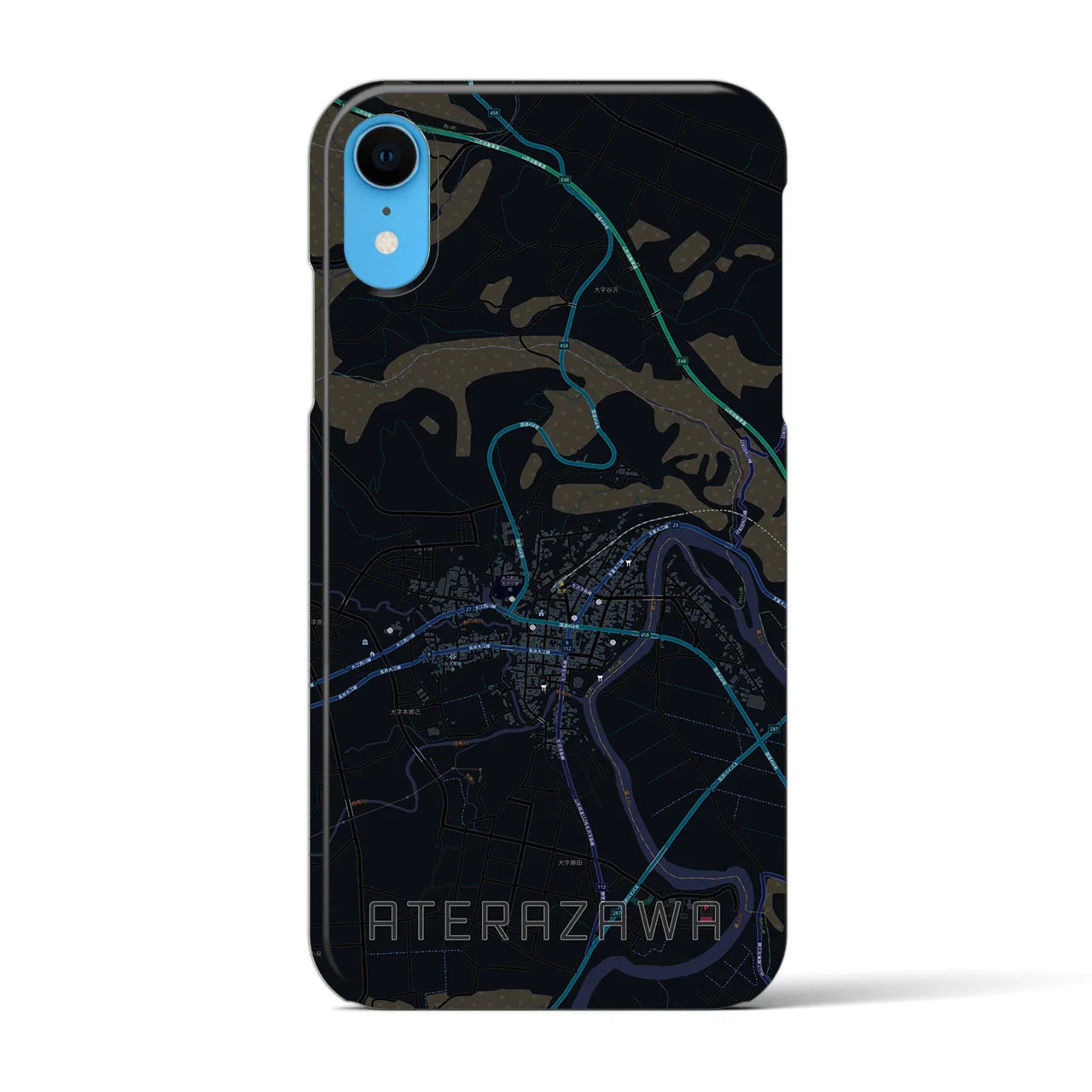 【左沢(山形県)】地図柄iPhoneケース(バックカバータイプ)
