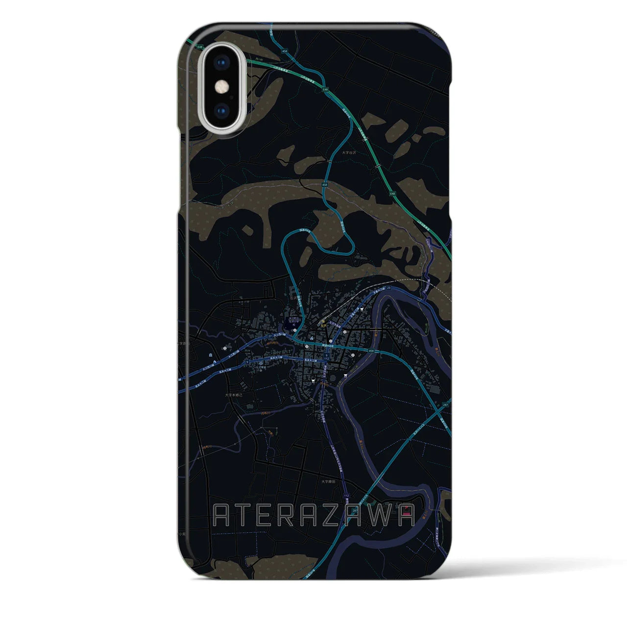 【左沢(山形県)】地図柄iPhoneケース(バックカバータイプ)