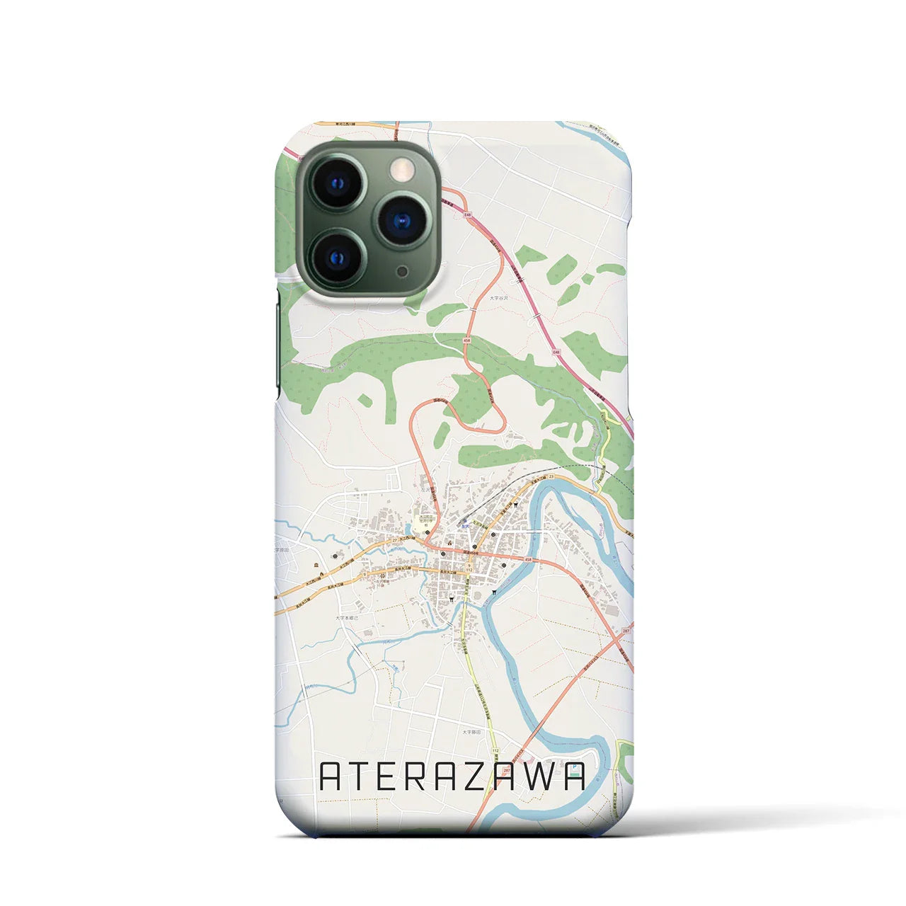 【左沢(山形県)】地図柄iPhoneケース(バックカバータイプ)