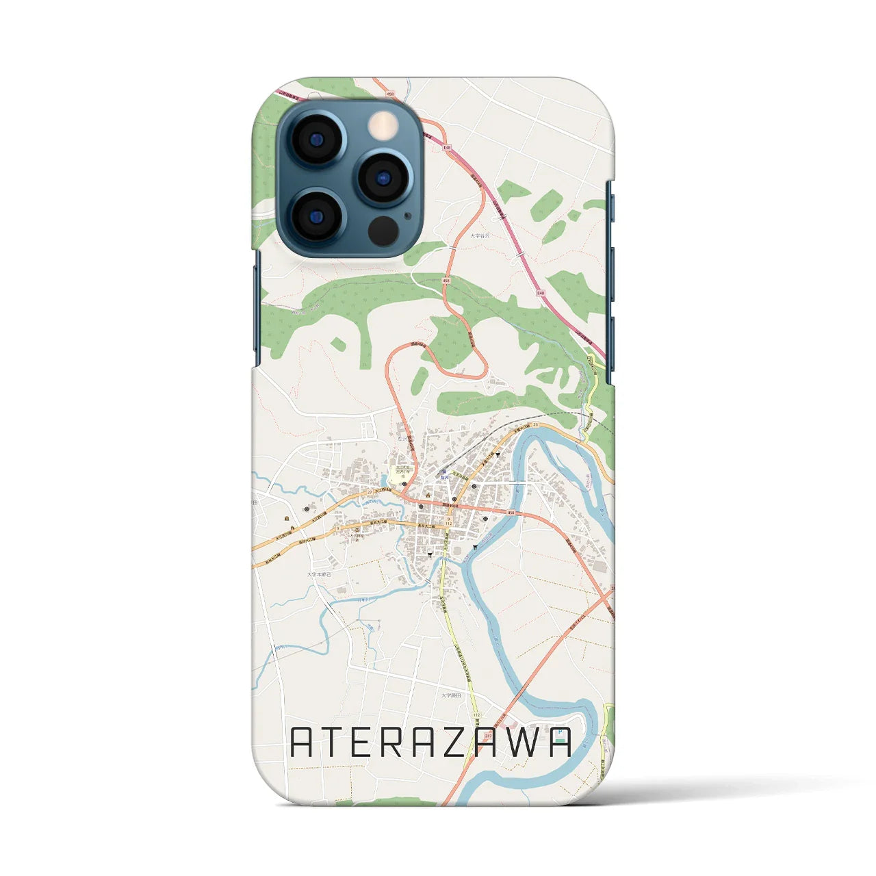 【左沢(山形県)】地図柄iPhoneケース(バックカバータイプ)