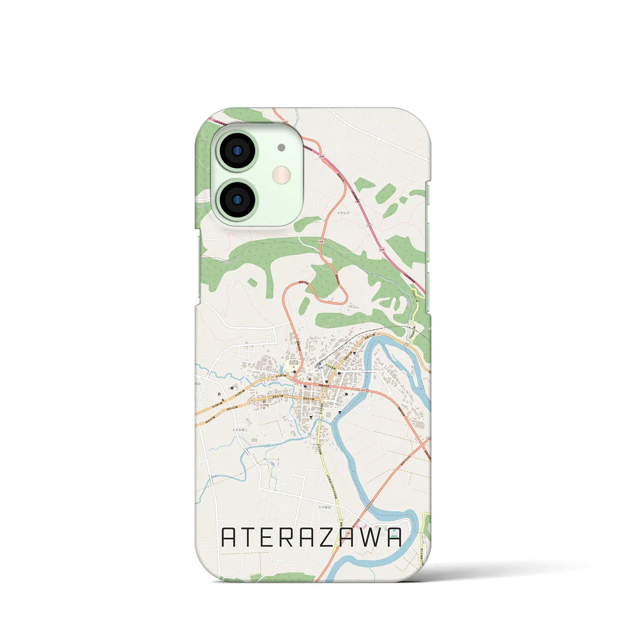 【左沢(山形県)】地図柄iPhoneケース(バックカバータイプ)
