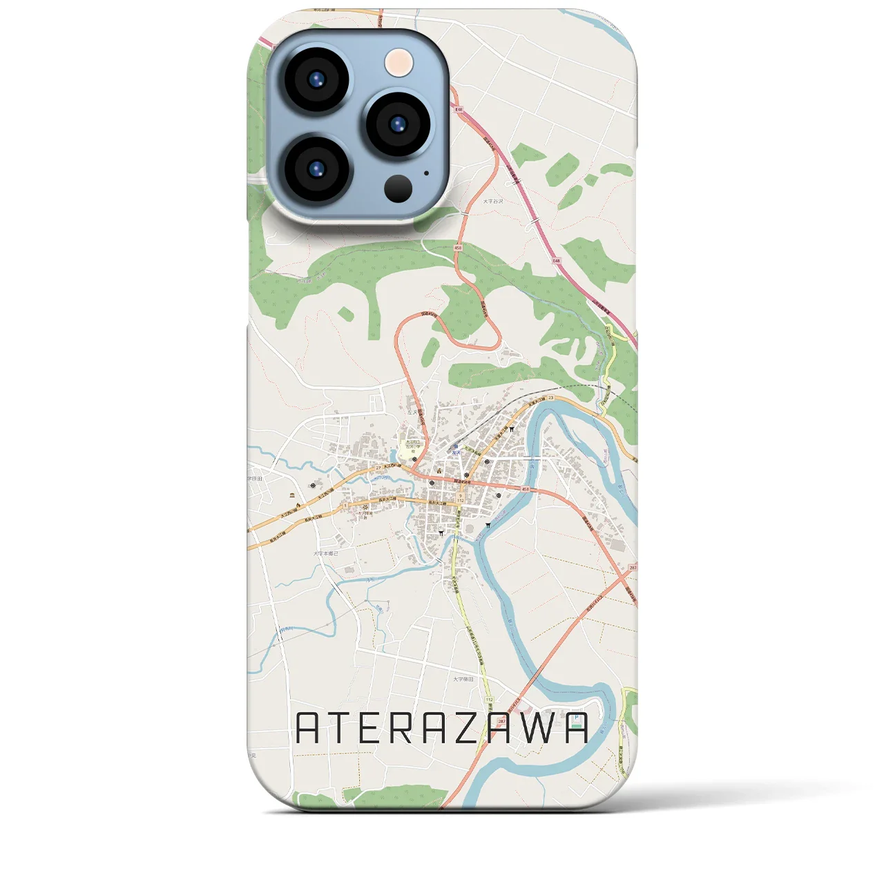 【左沢(山形県)】地図柄iPhoneケース(バックカバータイプ)