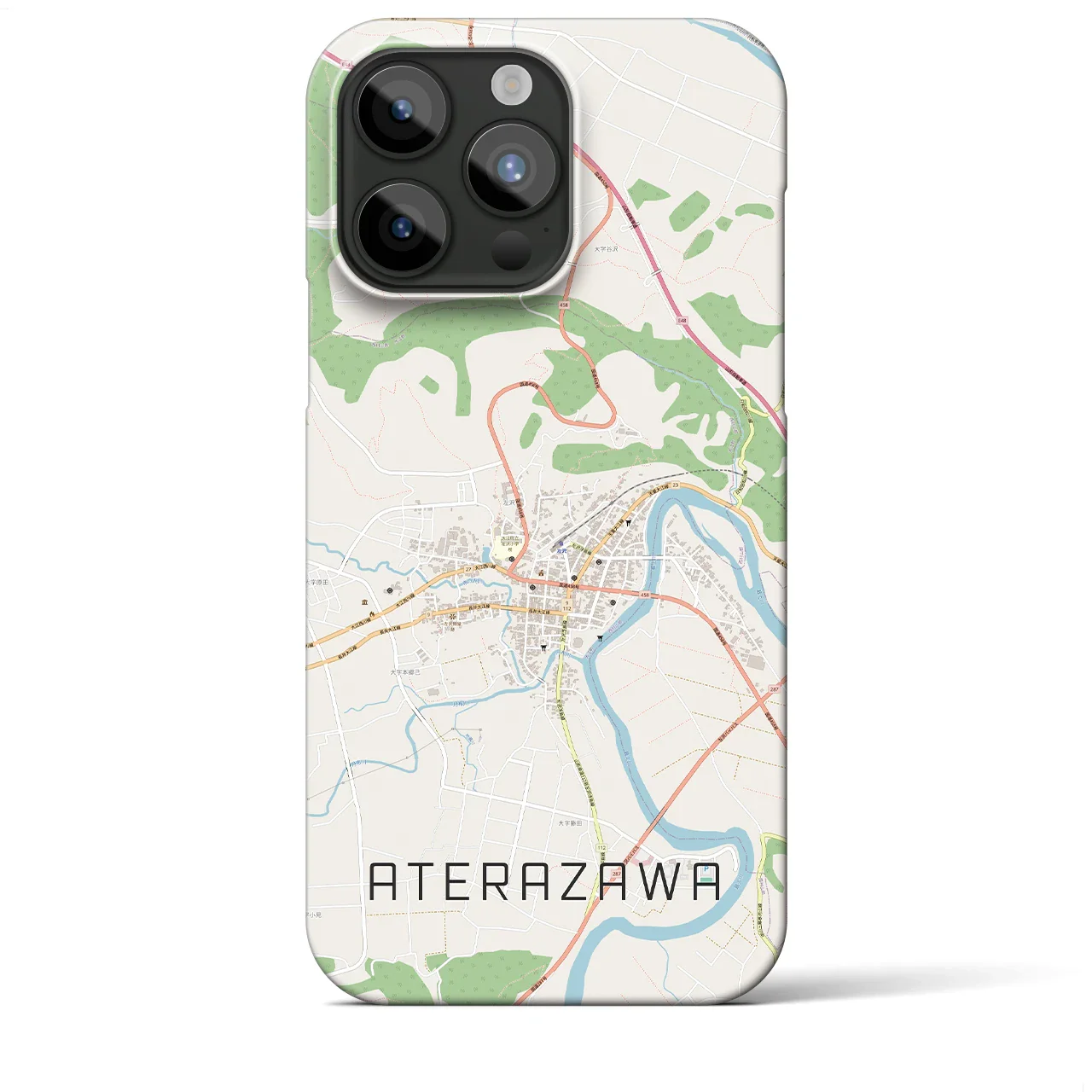 【左沢(山形県)】地図柄iPhoneケース(バックカバータイプ)