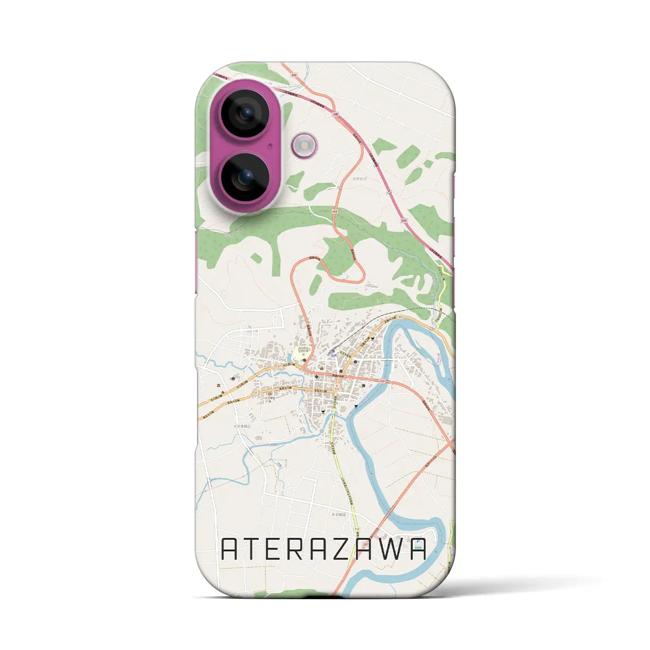 【左沢(山形県)】地図柄iPhoneケース(バックカバータイプ)
