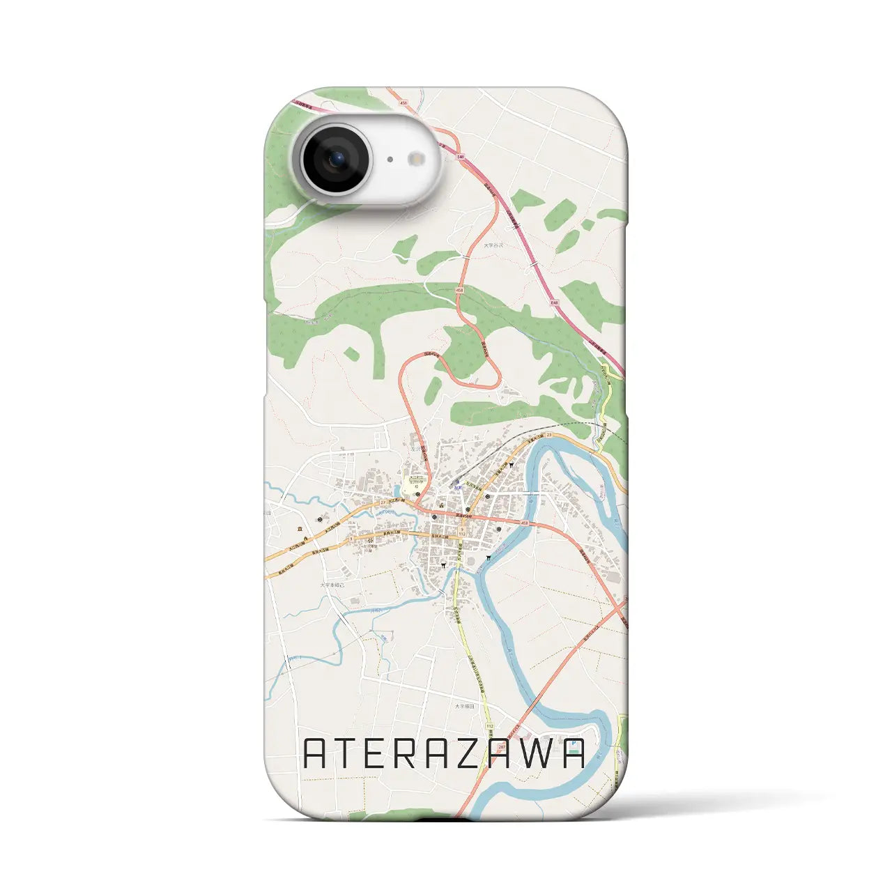 【左沢(山形県)】地図柄iPhoneケース(バックカバータイプ)