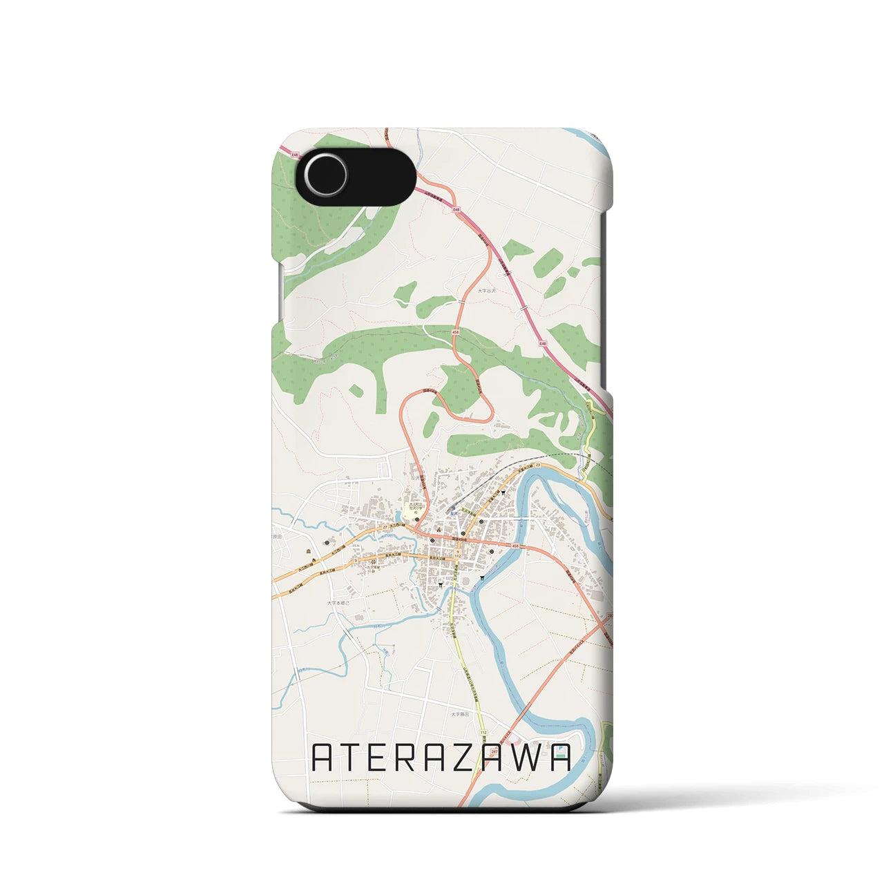 【左沢(山形県)】地図柄iPhoneケース(バックカバータイプ)