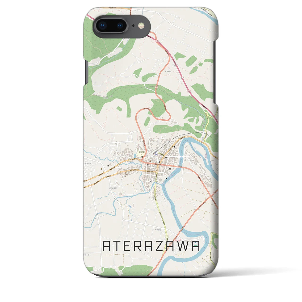 【左沢(山形県)】地図柄iPhoneケース(バックカバータイプ)