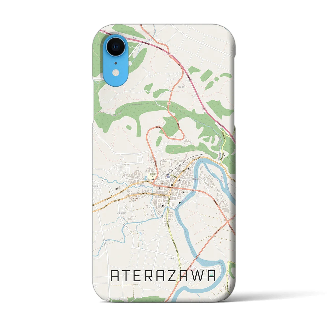 【左沢(山形県)】地図柄iPhoneケース(バックカバータイプ)
