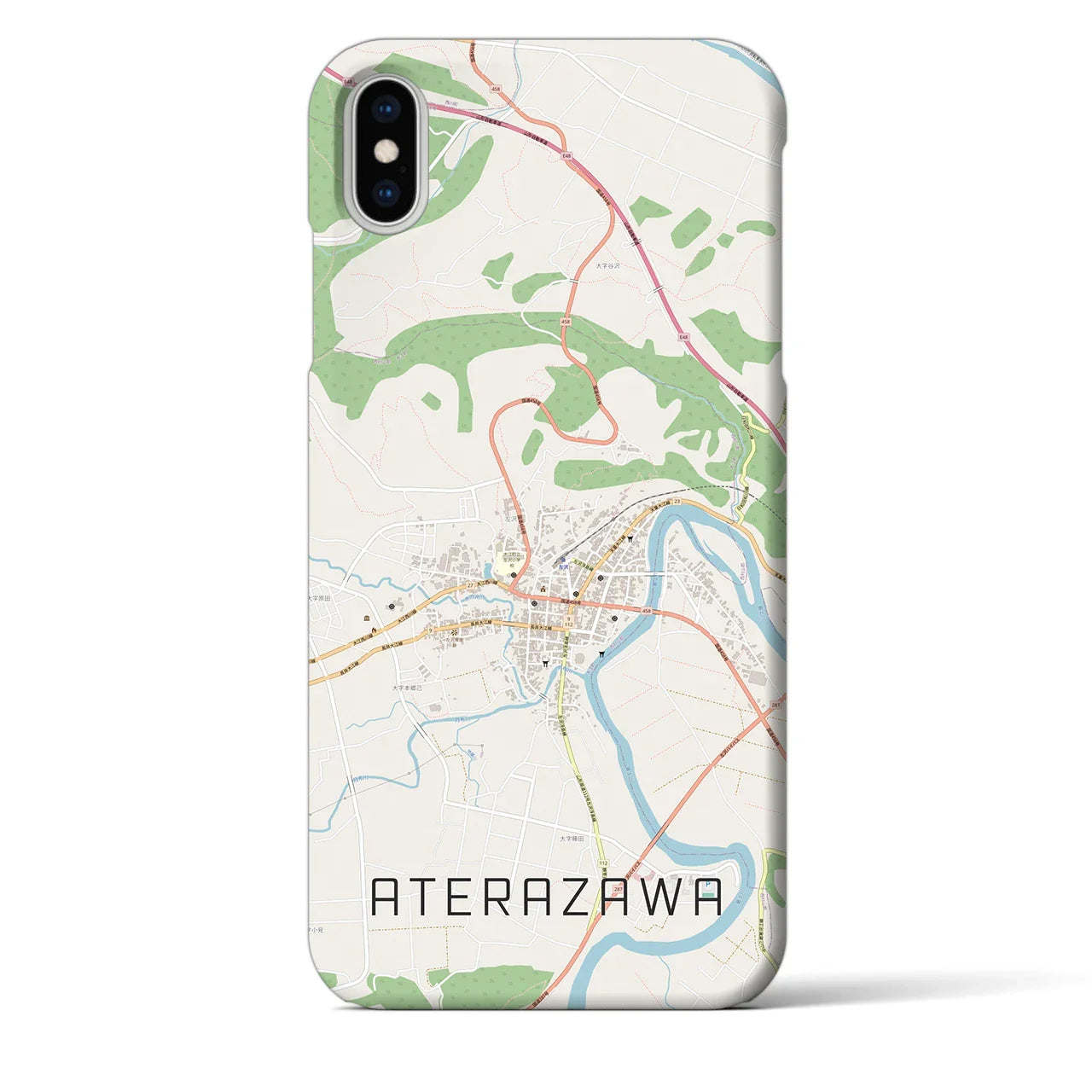【左沢(山形県)】地図柄iPhoneケース(バックカバータイプ)