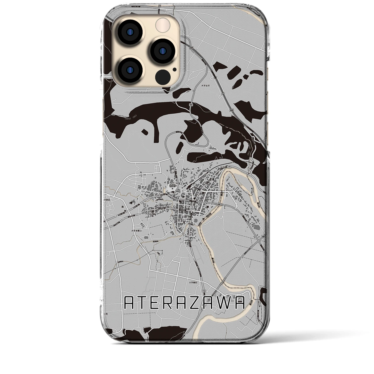 【左沢(山形県)】地図柄iPhoneケース(クリアタイプ)