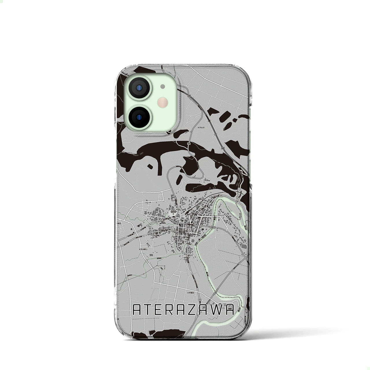 【左沢(山形県)】地図柄iPhoneケース(クリアタイプ)