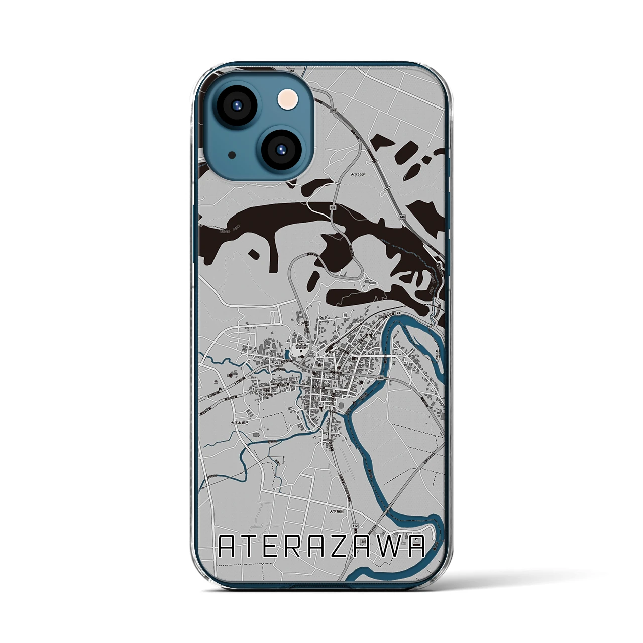 【左沢(山形県)】地図柄iPhoneケース(クリアタイプ)